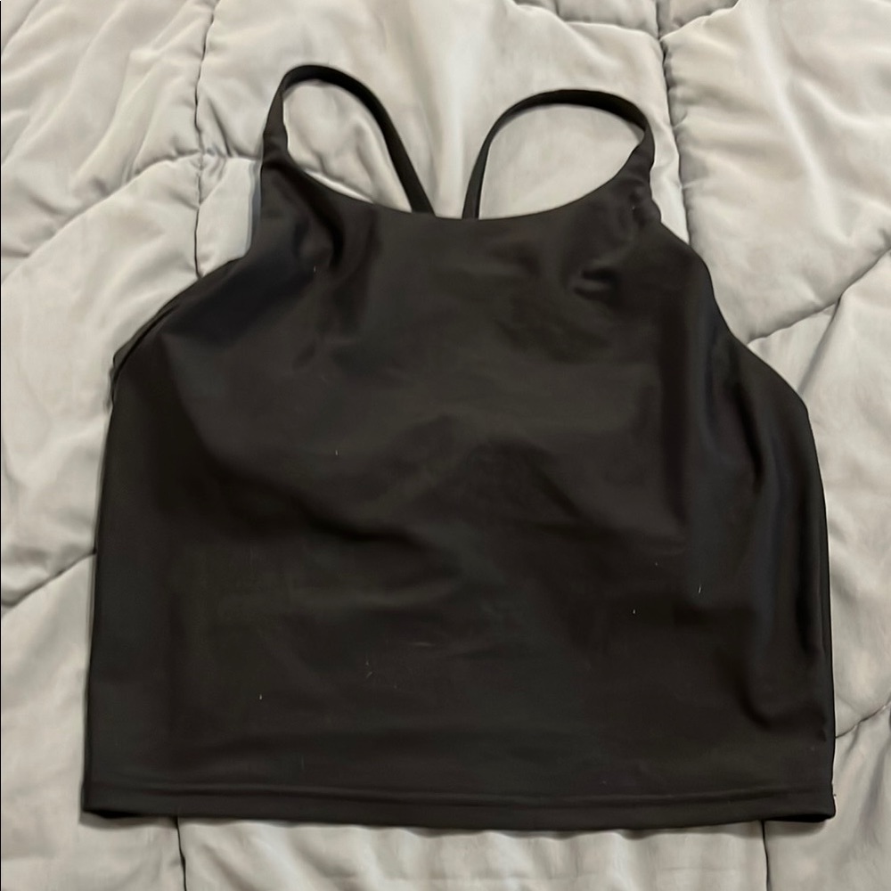 Black Women's Racerback Active  Top with Built In Bra size Medium